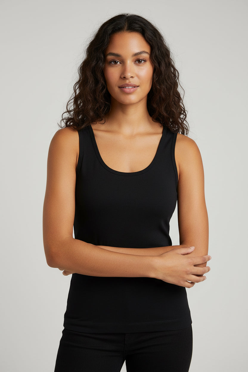 Premium Black Singlet Tank Top - Essential Cotton