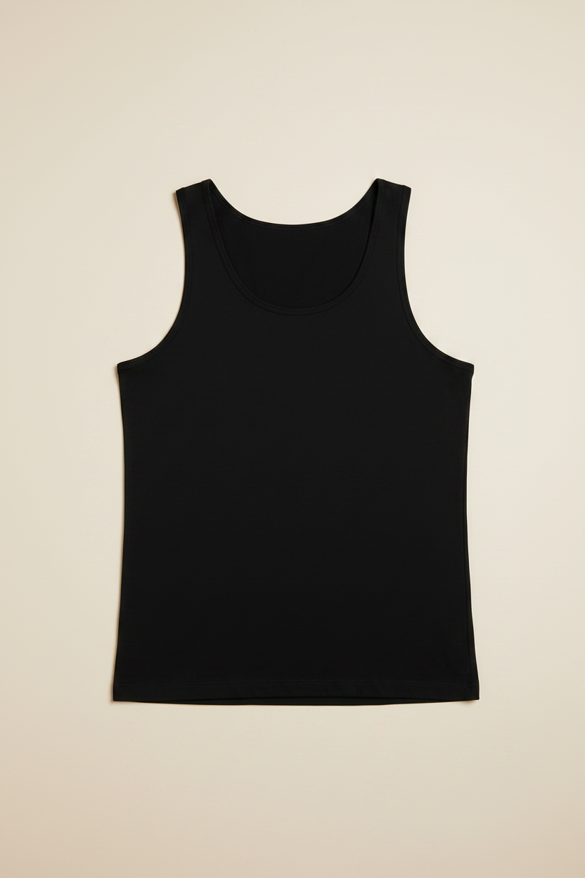 Premium Black Singlet Tank Top - Essential Cotton